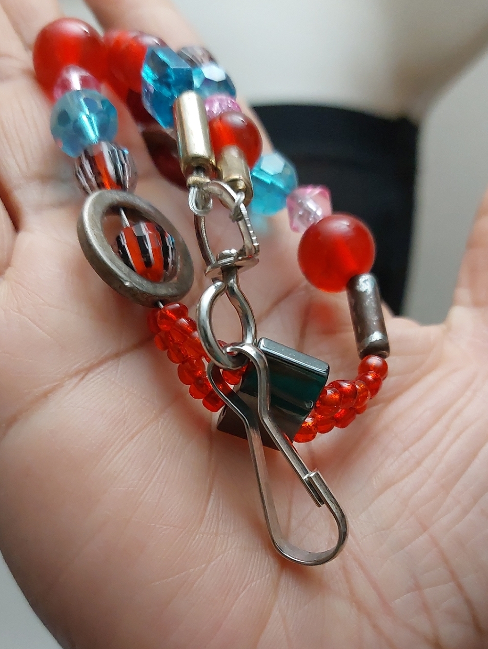 Artisan Mixed Media Beaded ID Card Badge Holder Lanyard Necklace - Picture 6 of 6